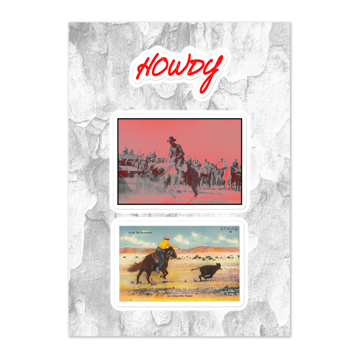 Howdy Vintage Cowboy Sticker Sheet