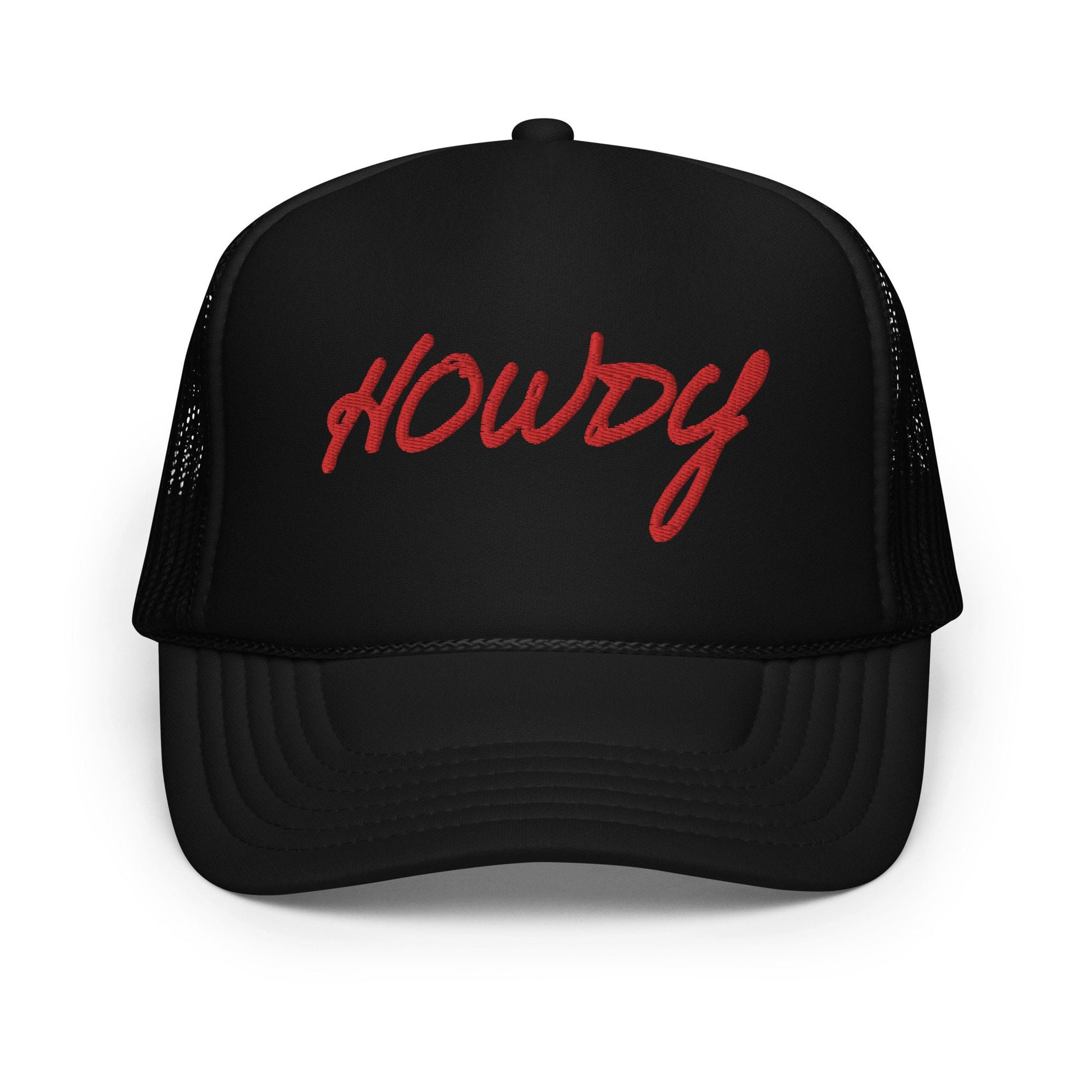 Howdy - Classic Red Stitching Trucker Hat